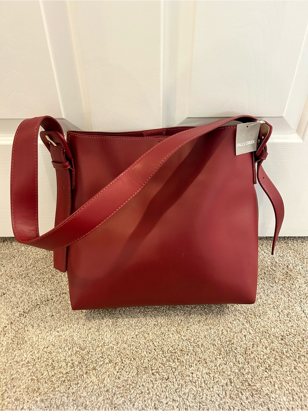 Falls Creek Red Leather Shoulder Bag